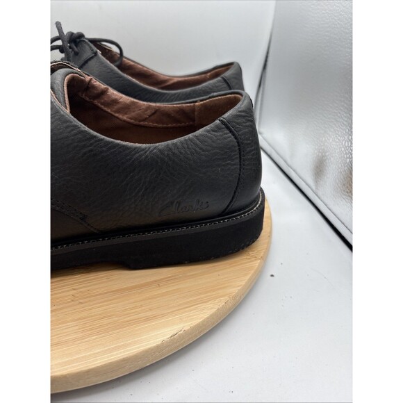 Clarks Oxford Shoes Mens 12 W Black Leather Waterproof Lace Up Casual 82465
